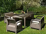 Комплект садових меблів Allibert by Keter Corfu Fiesta Dining Garden Set Cappuccino ( капучіно ) (Keter Corfu), фото 8