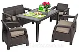 Комплект садових меблів Allibert by Keter Corfu Fiesta Dining Garden Set Brown ( коричневий ) ( Keter Corfu ), фото 2