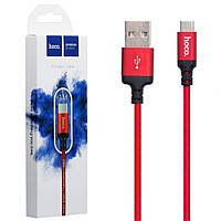 Кабель зарядный USB-Type-C Hoco X14 (3А, 1м) черно-красный