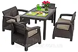 Комплект садових меблів Allibert by Keter Corfu Fiesta Dining Garden Set Brown ( коричневий ) ( Keter Corfu ), фото 4