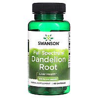 Корень одуванчика 515 мг Swanson Dandelion Root для здоровья печени 60 капсул