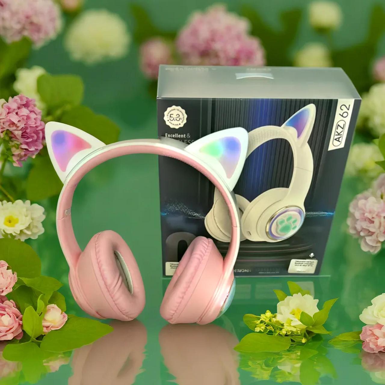 Навушники накладні Bluetooth Кошенятко з вушками AKZ-62 80шт 6774, фото 1
