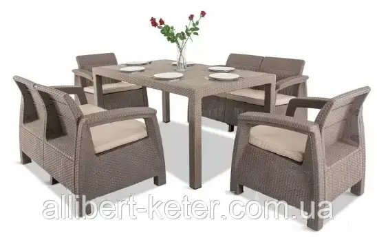 Комплект садовой мебели Allibert Corfu Fiesta (Keter Corfu Fiesta Set) для дома, беседки, террасы, заведений - фото 2 - id-p2111201663