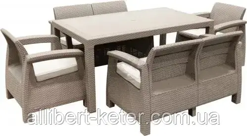 Комплект садовой мебели Allibert Corfu Fiesta (Keter Corfu Fiesta Set) для дома, беседки, террасы, заведений - фото 4 - id-p2111201663