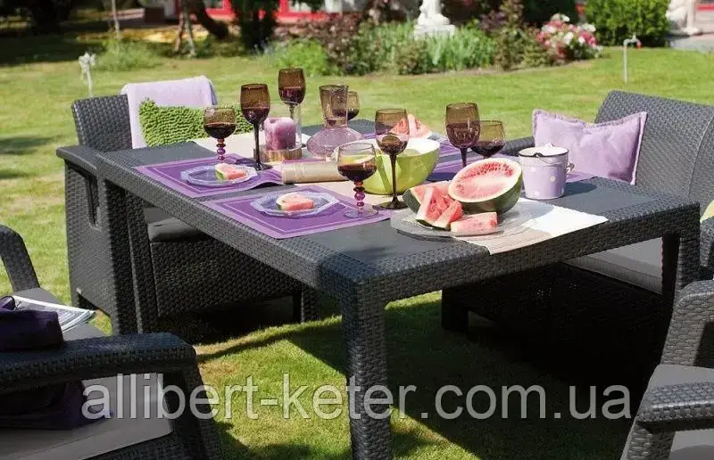 Комплект садовой мебели Allibert Corfu Fiesta (Keter Corfu Fiesta Set) для дома, беседки, террасы, заведений - фото 6 - id-p2111201663