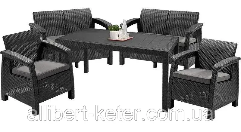 Комплект садовой мебели Allibert Corfu Fiesta (Keter Corfu Fiesta Set) для дома, беседки, террасы, заведений - фото 7 - id-p2111201663