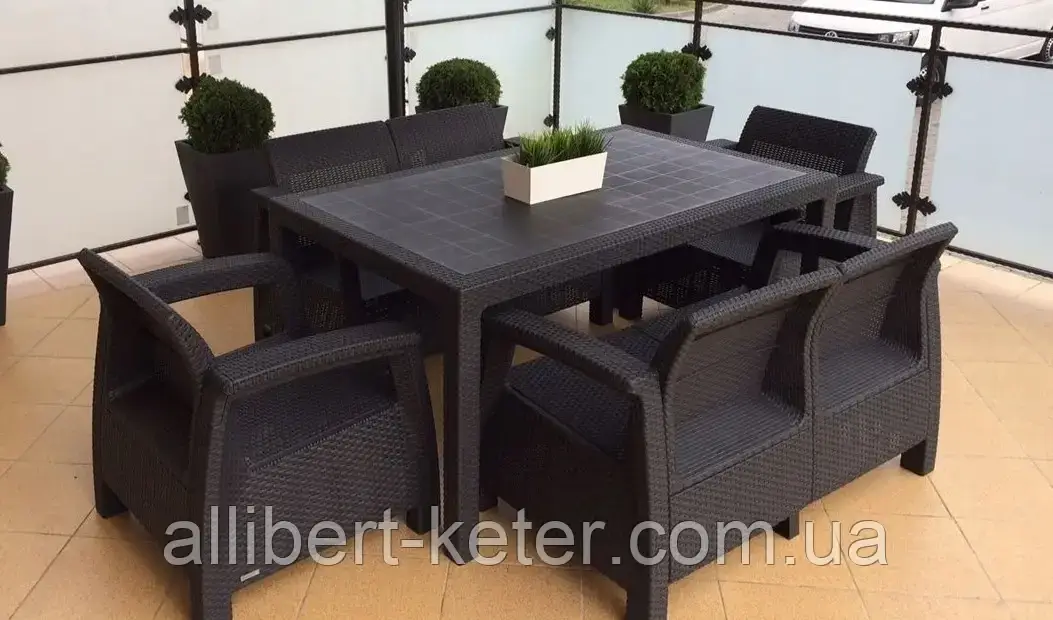 Комплект садовой мебели Allibert Corfu Fiesta (Keter Corfu Fiesta Set) для дома, беседки, террасы, заведений - фото 9 - id-p2111201663