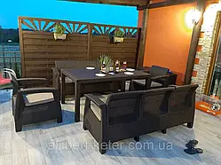 Комплект садових меблів Allibert by Keter Corfu Fiesta Max Dining Garden Set Brown ( коричневий ) Keter Corfu