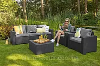 Набор садовой мебели California 3 Seater Set Graphite ( графит ) из искусственного ротанга (Allibert by Keter)