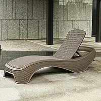 Шезлонг - лежак Allibert by Keter Atlantic Rattan Effect Outdoor Sun Lounger Cappuccino ( капучіно )