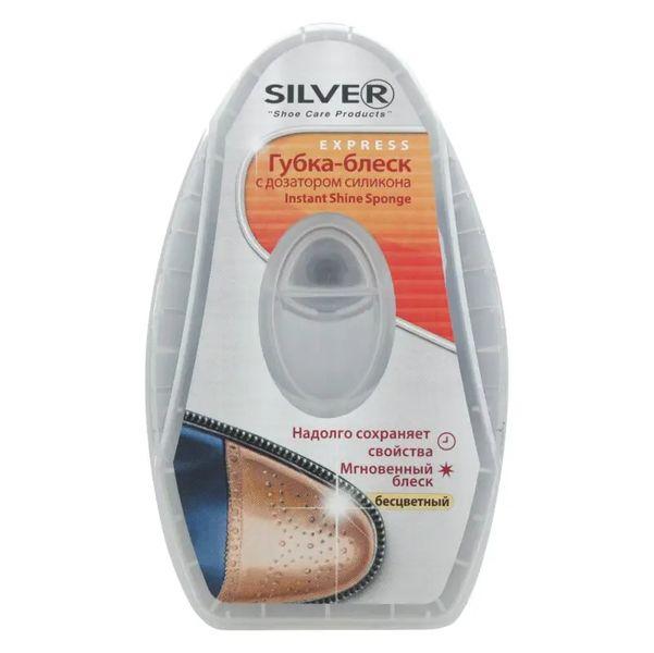 Губка для взуття Silver (блиск) із дозатором силікону 6мл безбарвна