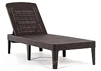 Шезлонг лежак Allibert by Keter Jaipur Sun Lounger Brown (коричневый) искусственный ротанг