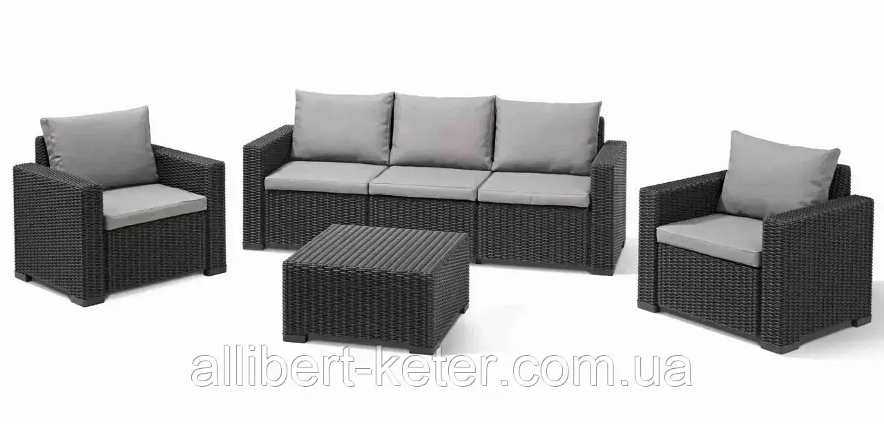 Мебельная гарнитура California 3 Seater Set Allibert Keter Curver - фото 3 - id-p2111201735