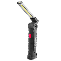 Фонарик переносной Worklight-W52-SMD+COB (white+red) (ЗУ microUSB, встр. аккум., магнит, зажим, крюк