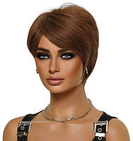 Перука коротка каштанова Brown, термоволокно XOUJE