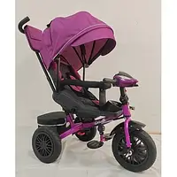 Велосипед трехколесный детский с родительской ручкой Best Trike Perfetto 8066/713-29 надувные колеса)