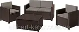 Набір садових меблів Monaco Set With Storage Table Brown ( коричневий ) з штучного ротанга ( Keter ), фото 2