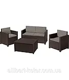 Набір садових меблів Monaco Set With Storage Table Brown ( коричневий ) з штучного ротанга ( Keter ), фото 4