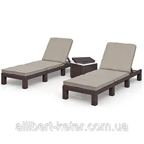 Шезлонг лежак Allibert by Keter Daytona Sunlounger 2 Pcs Brown (коричневый) искусственный ротанг - фото 5 - id-p2111210795