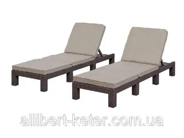 Шезлонг лежак Allibert by Keter Daytona Sunlounger 2 Pcs Brown (коричневый) искусственный ротанг - фото 7 - id-p2111210795