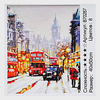 Картина за номерами + Алмазна мозаїка B 70287 (30) "TK Group", 40х50 см, "Різдво в Лондоні", в коробці