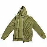 Флісова кофта зіп худі тактична-військова ЗСУ тепла зимова з капюшоном на блискавці OSPORT (ty-0038) Хакі S, фото 3