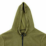 Флісова кофта зіп худі тактична-військова ЗСУ тепла зимова з капюшоном на блискавці OSPORT (ty-0038) Хакі S, фото 4