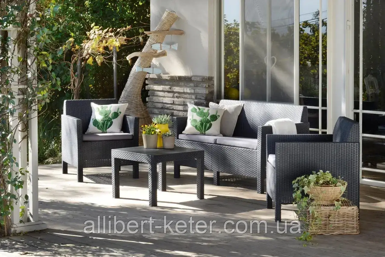 Набор садовой мебели Orlando Set With Small Table из искусственного ротанга ( Allibert by Keter ) - фото 1 - id-p2111202653