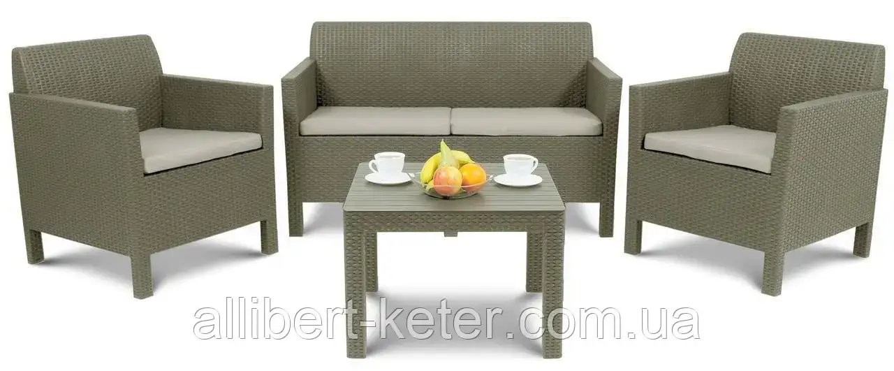 Набор садовой мебели Orlando Set With Small Table из искусственного ротанга ( Allibert by Keter ) - фото 2 - id-p2111202653