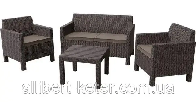 Набор садовой мебели Orlando Set With Small Table из искусственного ротанга ( Allibert by Keter ) - фото 3 - id-p2111202653