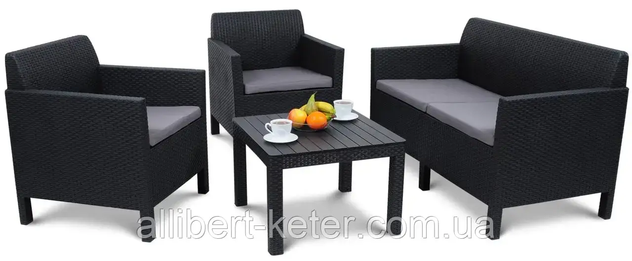 Набор садовой мебели Orlando Set With Small Table из искусственного ротанга ( Allibert by Keter ) - фото 7 - id-p2111202653