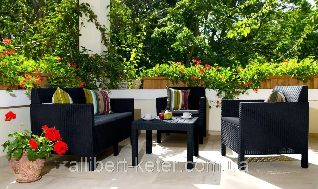 Набор садовой мебели Orlando Set With Small Table из искусственного ротанга ( Allibert by Keter ) - фото 8 - id-p2111202653