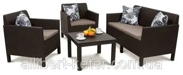 Набор садовой мебели Orlando Set With Small Table из искусственного ротанга ( Allibert by Keter ) - фото 9 - id-p2111202653