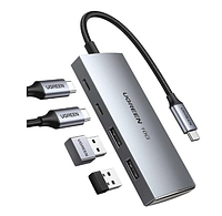 Usb hub UGREEN CM480 USB-C TO 2× USB 3.2+2×USB-C ADAPTER 10G Usb-концентратор, Переходник usb hub