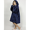 Толстовка-плед з капюшоном Huggle Hoodie Ultra Plush Blanket <unk> Плюшева кофта <unk> Плед із рукавами Oversize Синій, фото 3