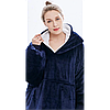Толстовка-плед з капюшоном Huggle Hoodie Ultra Plush Blanket <unk> Плюшева кофта <unk> Плед із рукавами Oversize Синій, фото 5