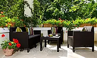 Набор садовой мебели Orlando Set With Small Table Brown ( коричневый ) из искусственного ротанга ( Allibert )