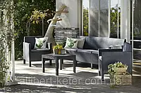 Набор садовой мебели Orlando 3 Seater Set Graphite ( графит ) из искусственного ротанга ( Allibert by Keter )