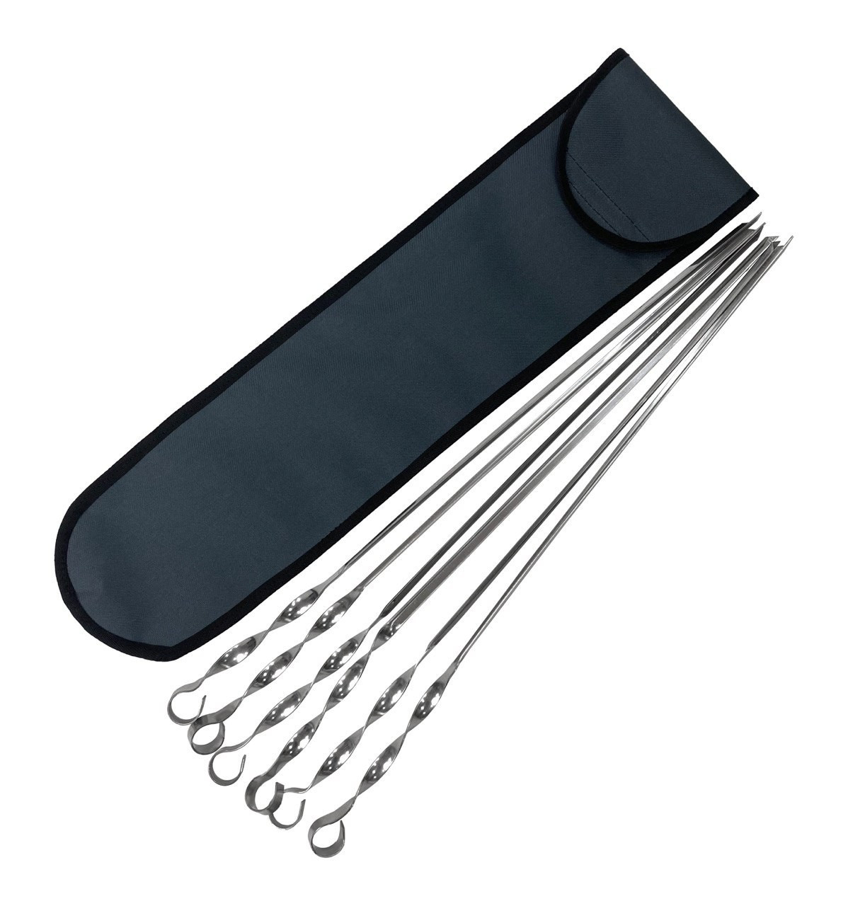 Набір шампурів кутових у чохлі 560х12х1.5мм — 6 шт., фото 1