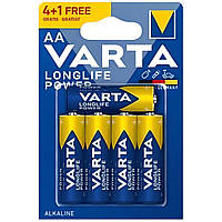 Батерейка щелочная Varta Longlife Power Alkaline LR6 АА (пальчиковая) 1.5V блистер 5шт/уп