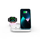 Зарядка Qi 4in1 wireless charger RGB X499 |Phone/Watch/Earphones, 15W Max| біла Без бренду, фото 2