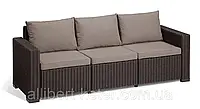 Набор садовой мебели California 3-Seater Sofa Brown ( коричневый ) из искусственного ротанга ( Allibert )