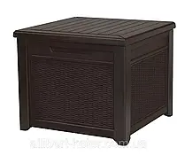 Стол - ящик для хранения Keter Cube Rattan Storage Box 208 L Brown ( коричневый ) ( Keter Storage Box )