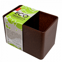 Підставка прямокутна для столових приладів "Плюс" ECO WOOD пластикова 16*10*12см коричнева