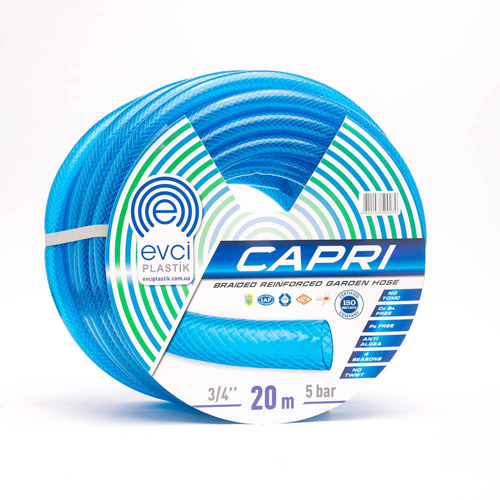 Шланг для поливання Evci Plastik Capri ПВХ Ø 3/4", армовий, бухта 20 м, фото 1