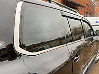 Обводка-уголки заднего стекла (2 шт., нерж) для Toyota Land Cruiser 200