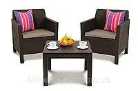 Набор садовой мебели Orlando Balcony Set Brown ( коричневый ) из искусственного ротанга ( Allibert by Keter )