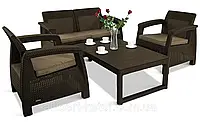 Набор садовой мебели Corfu Set Lyon Table Rattan из искусственного ротанга (Allibert by Keter)