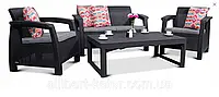 Набор садовой мебели Corfu Set Lyon Table Rattan Graphite (графит) из искусственного ротанга (Keter)