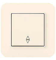 Выключатель проходной одноклавишный Gunsan Radius кремовый одинарный Турция